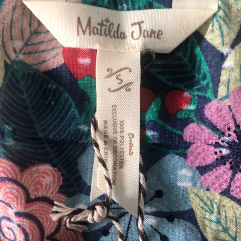 Matilda Jane Teal color floral Woman’s top - Picture 8 of 10